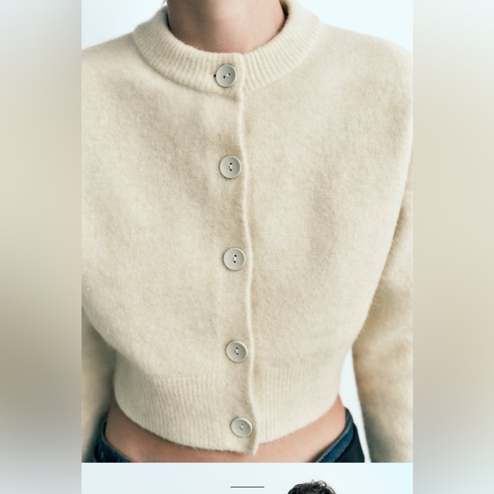 Zara Knit cropped jacket , like new